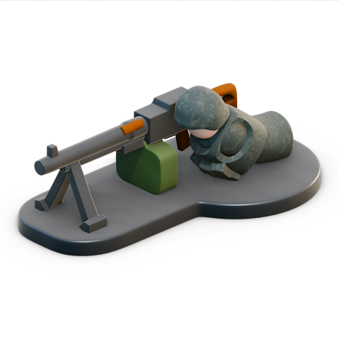 Russian PKM gunner